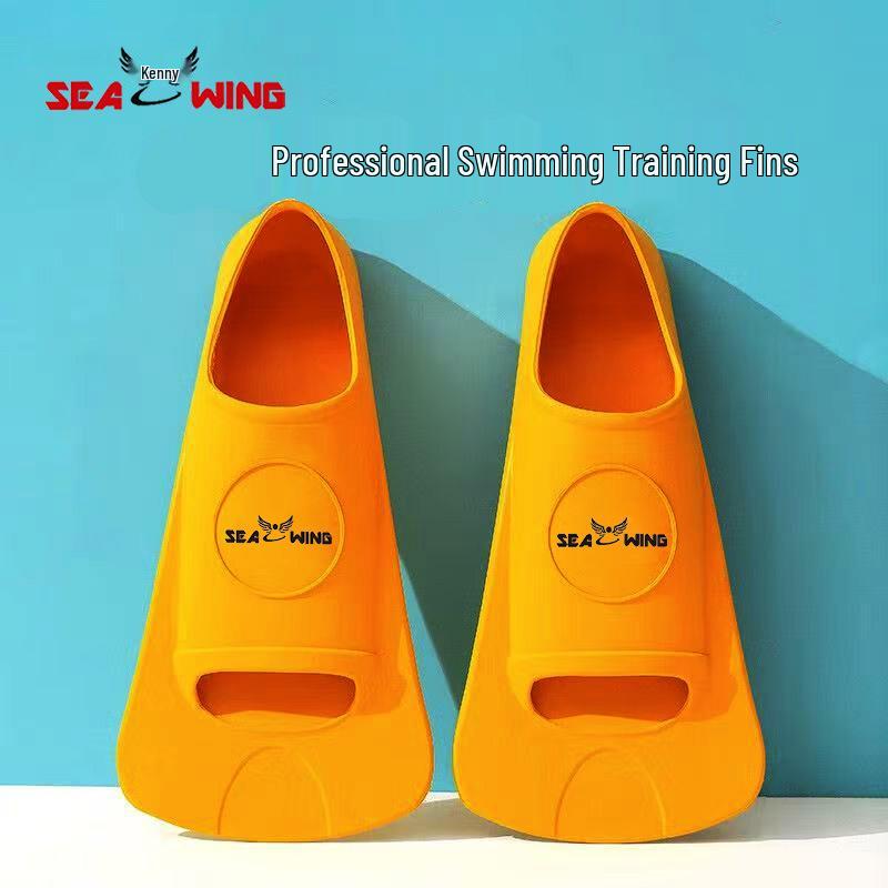 Unisex Silicone Short Swim Fins for Freestyle and Breaststroke - Professional Diving Training for Adults and Kids