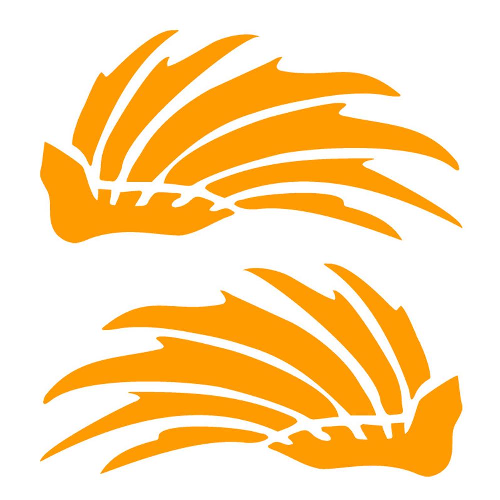 2Pcs Creative Helmet Sticker Wings Feathers Design Removable Vinyl ReflectionDecal for Motorcycle Electric Bike Decoration