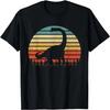 Vintage Brontosaurus Dinosaurus Sonnenuntergang Retro T-Shirt