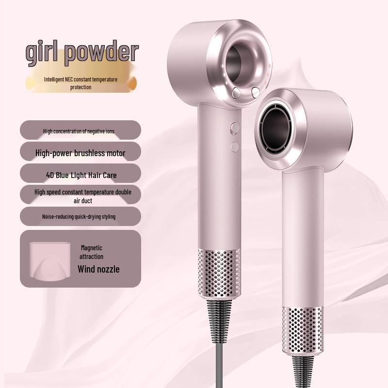 

Высокоскоростной фен с синим светом и отрицательными ионами с тихой насадкой для быстрой сушки