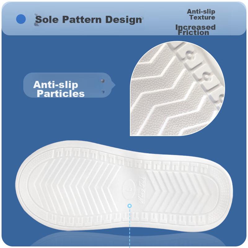 NOLANSEND Rain Shoe Covers with Thickened Soles, Portable, Wear-Resistant, Transparent Flat-Bottom White, Suitable for Size 43-44