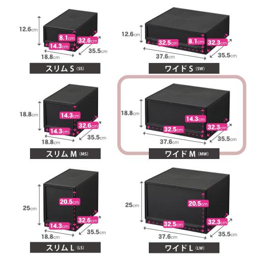 Sanka Modular Case, Freely Combinable Drawer Storage Case, Wide Medium, Black. Customize Your Storage To Fit Your Lifestyle with Easy-to-slide Drawers