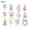 Christmas Candy Lollipop Ornaments Used For Decorating Christmas Trees Wooden Hanging Mint Candy Cane Ball Pendant 12/24/36pcs