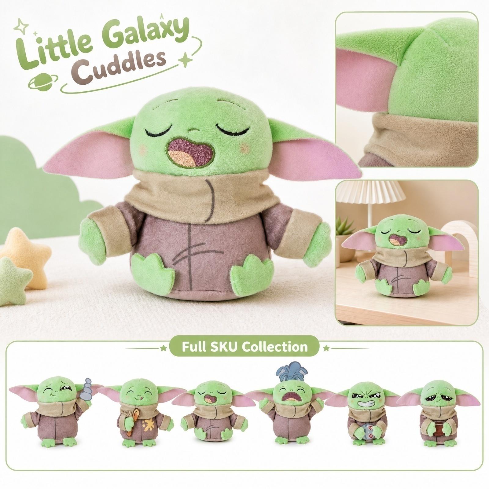 Plush Stuffed Toy Soft Fabric Cartoon Character Design Child Friendly Size Suitable for Collecting and Displaying One Size зелёный