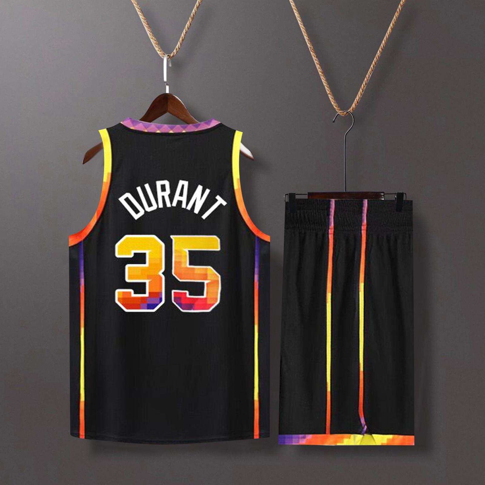 

Баскетбольная одежда, детский баскетбольный костюм, классические топы + брюки, комплект баскетбольного трикотажа M чёрный