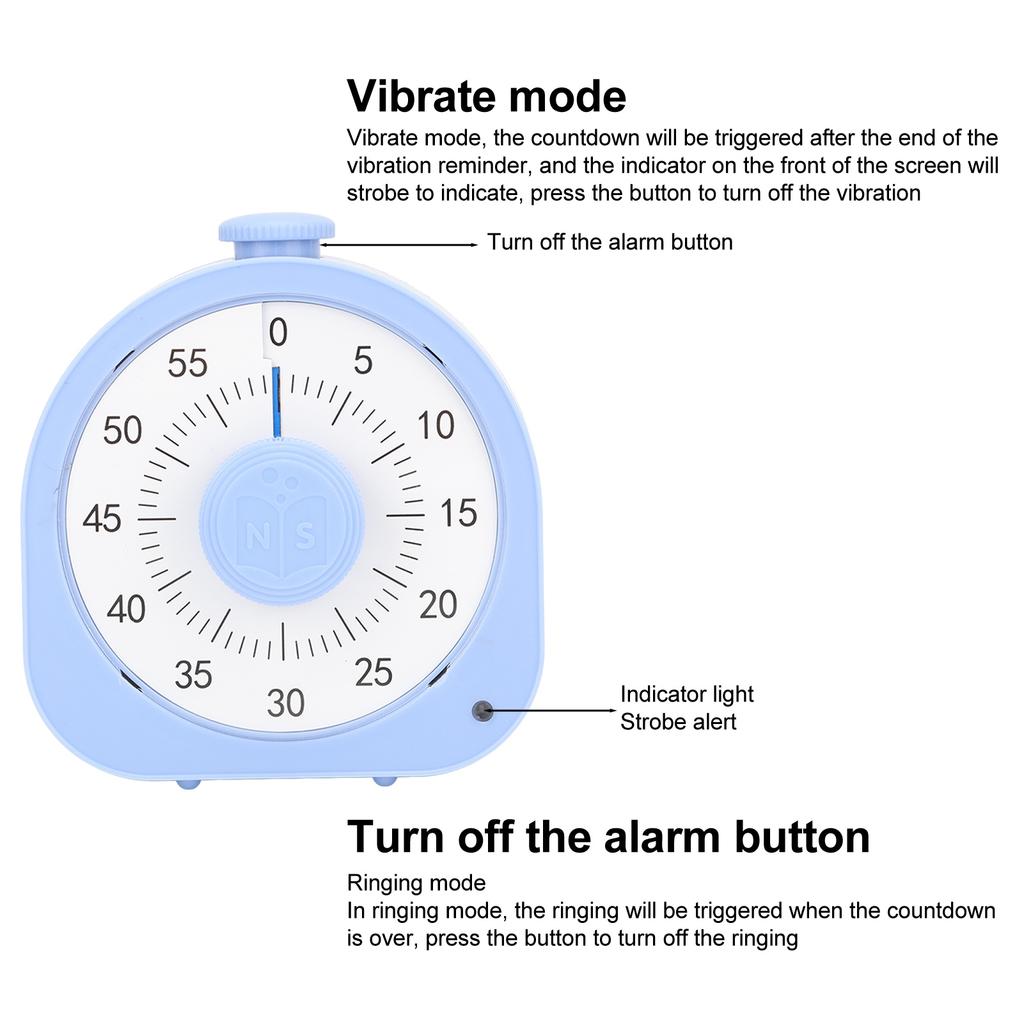 Temporizador Visual de 60 Minutos para Crianças Adultos com Dois Modos de Lembrete Modo Foco Temporizador de Sala de Aula para Casa Escola Trabalho