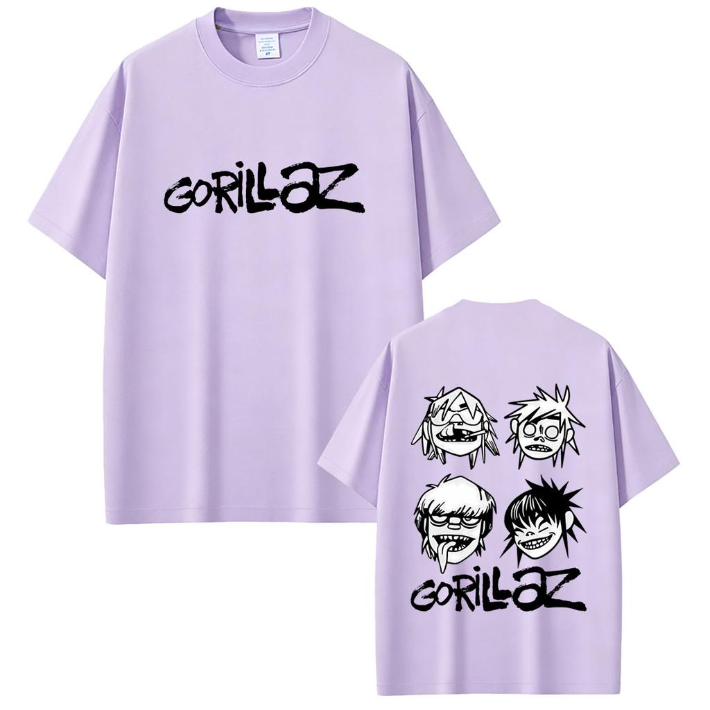 Rock Band Gorillaz Tshirt Unisex Women Clothing Hip Hop Fashion Oversized Streetwear Unisex Vintage Casual Soft Cotton T Shirts