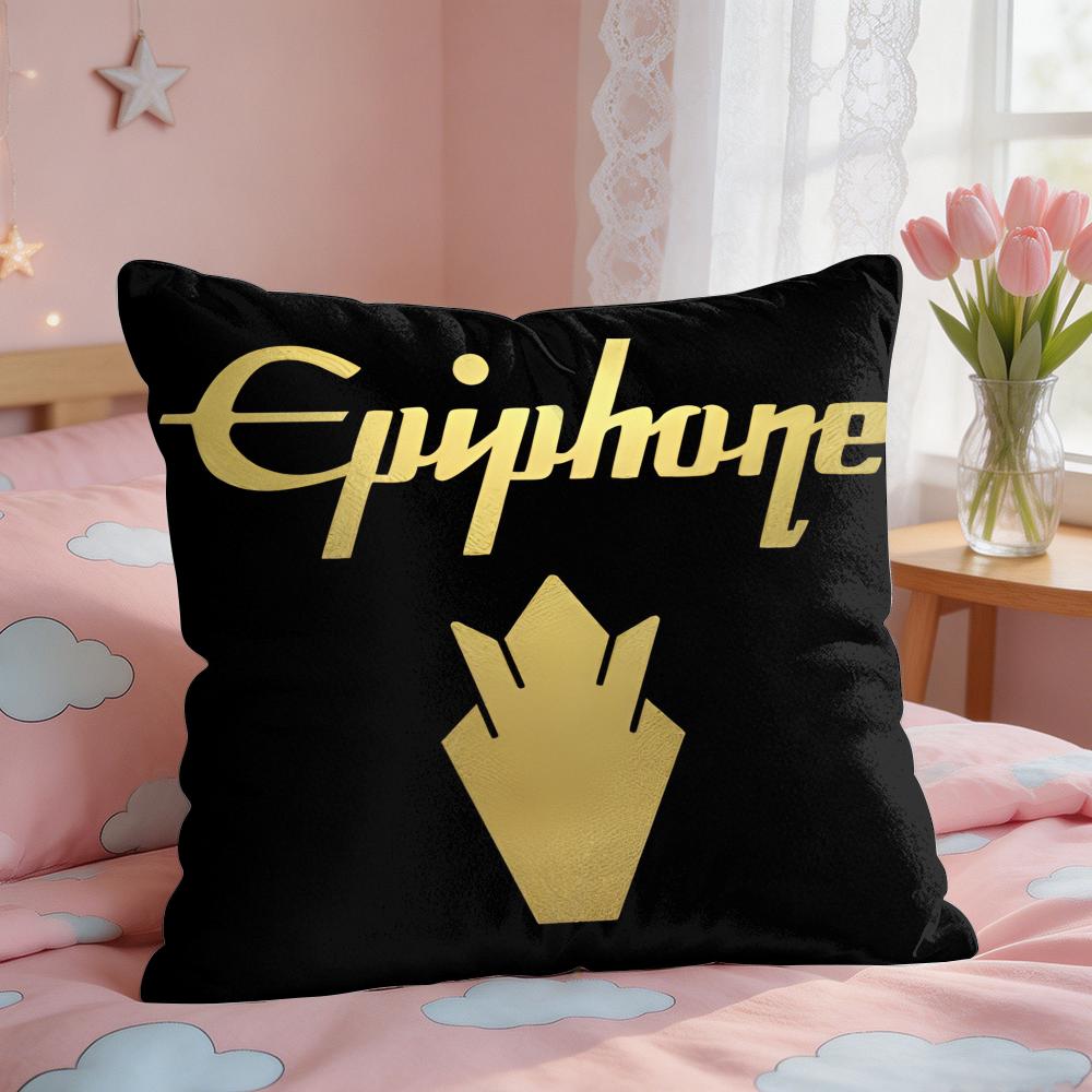 GGibson Musical Guitar Cushion Cover Square Short Plush Pillow Case Living Room Sofa Home Decor Funda X