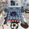 Homewish Cartoon Eishockey Bettbezug Set für Jungen, Eat Sleep Bettwäsche Set, Marinegrau Sporthelm Wendebettwäsche