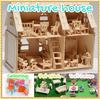 Wooden Miniature Furniture Set for Easy Assembly No Tools Pretend Small Furniture Dollhouses, Kit, Required, Play, (Beige)