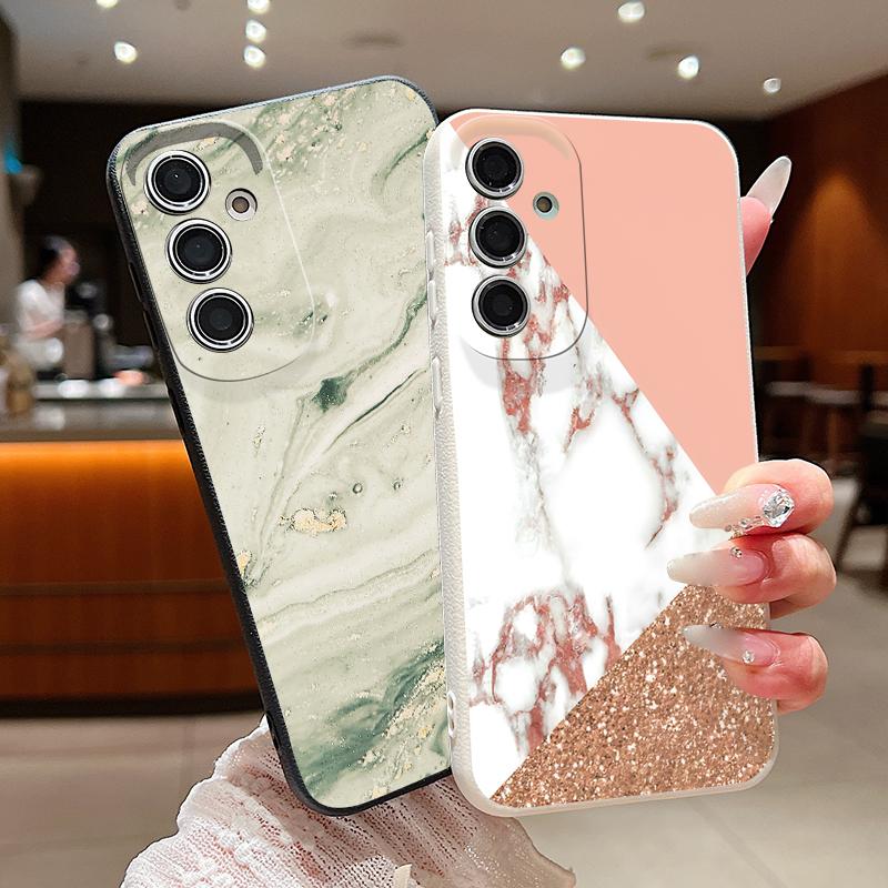 Splicing Marble Pattern Case For Samsung A18 A57 A37 A17 A56 A36 A26 A16 A55 A35 A25 A15 A54 S21 FE S22 S23 S24 Plus S25 S26 Ultra Silicone Cover