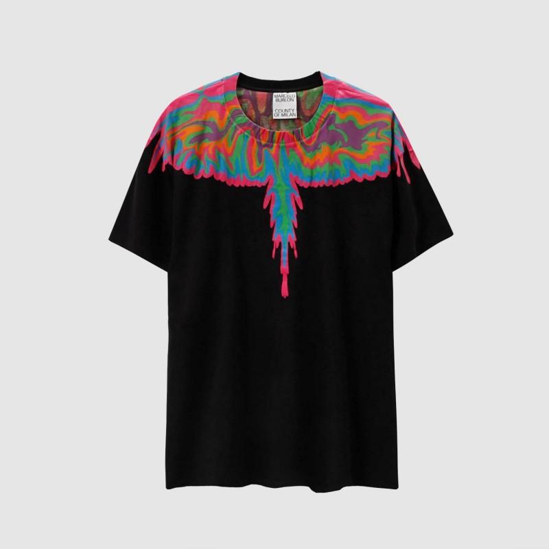MB Gradient Wings T Shirt Men Women Loose Casual Short Sleeve Tee