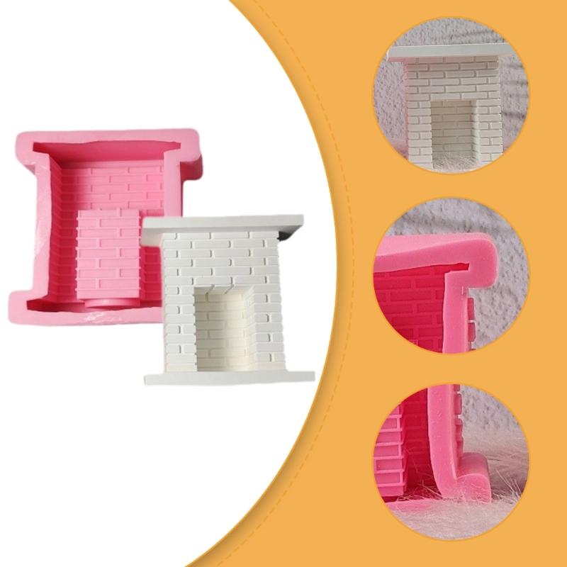 European Fireplaces Candle Holder Silicone Mold Cement Handmade Concrete Resin Candlestick Mould DIYs Crafts Table Home