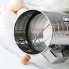 Stainless Steel Sifter with Measuring Scale Handheld Semi-Automatic Flour Sieve Cup Sugar Mesh Sieve Baking Sieve Strainer