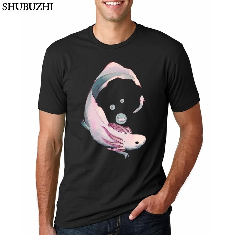 High Quality Summer Cool Unisexs Tshirt Comfortable Unisex Tee Shirt Funny Male Tops Axolotl Plus Size Male T