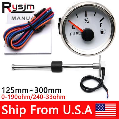 Fuel Sensor 125~300mm 0-190OHM 240-33OHM Fit 52mm Fuel Level Gauge Red Backlit Fuel Level Sensor Oil Tank Gauge Sender