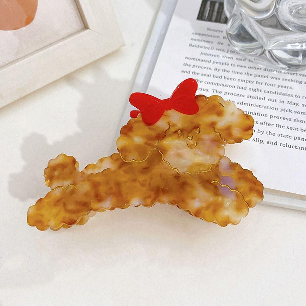 Poodle Dog Acetate Hair Clips Women Hairgrips Korean Shark Clip Ponytail Holder Animal Hair Claws