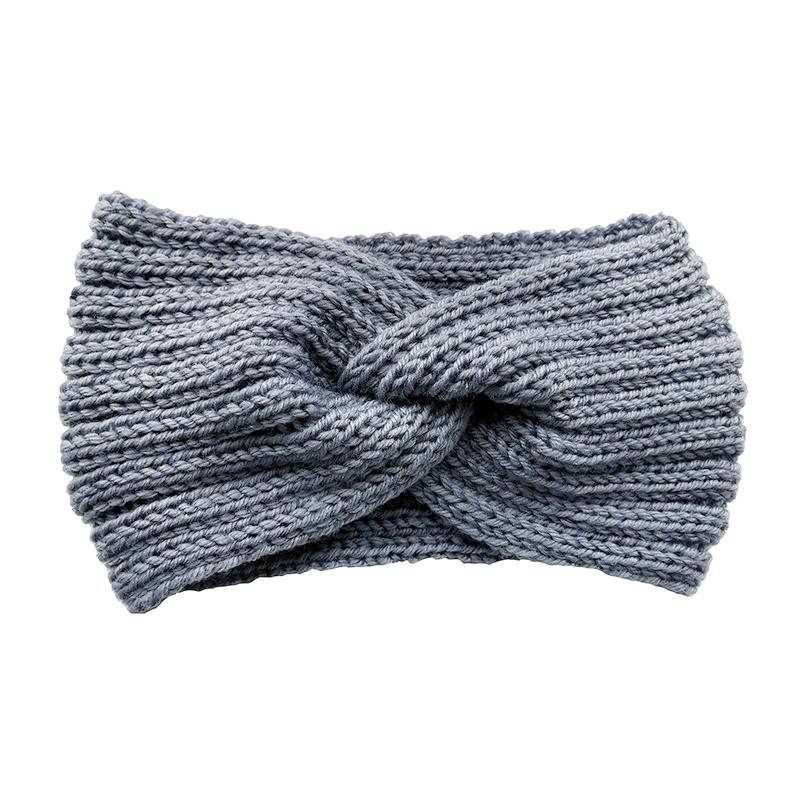 

Осень Зима Женская Вязаная Повязка на Голову и Вязаные Перчатки Эластичная Однотонная Женская Защита для Ушей Уличная Велосипедная Повязка на Голову Головной Убор серый