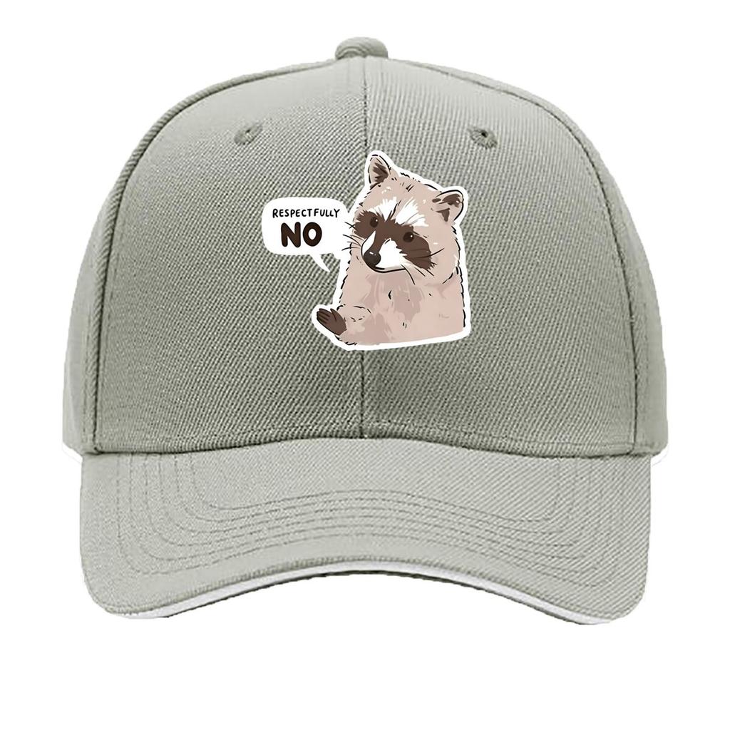 Baseball Cap with Respectfully No Raccoon Print Lightweight Adjustable Snap Closure Hand Sandwich Baseball Cap