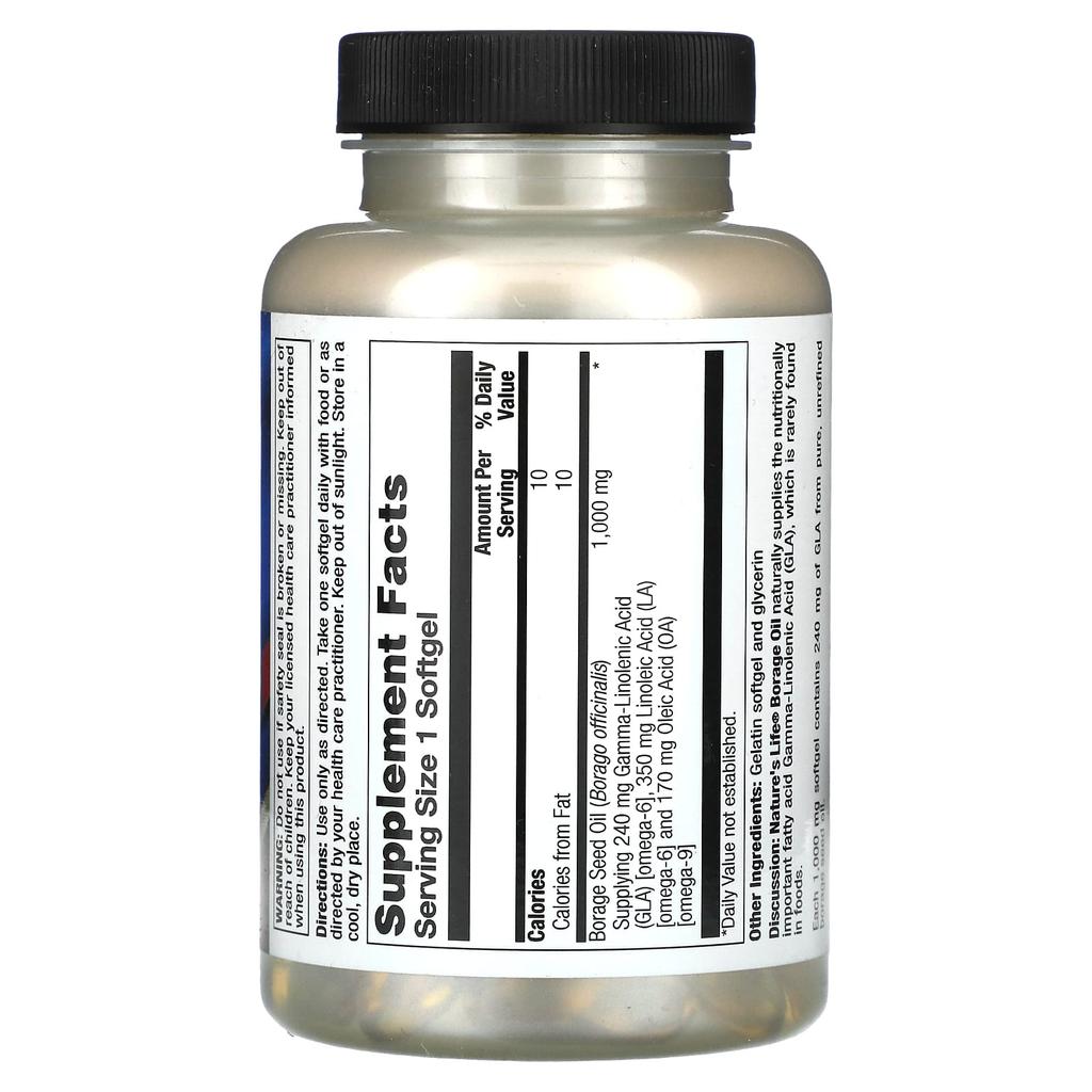 Nature's Life Borage Oil, 1,000Mg, 60 Softgels
