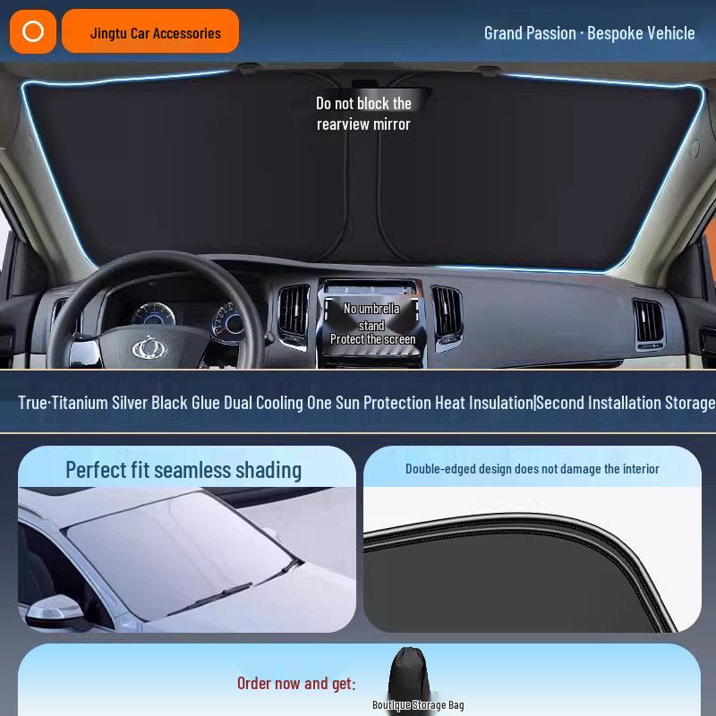Geely Car Sunshade: Heat-Insulation Windshield Curtain for 25 Models, including Xingyue L, Xingyuan, Xingrui, Emgrand, Boyue L, and Panda MINI.