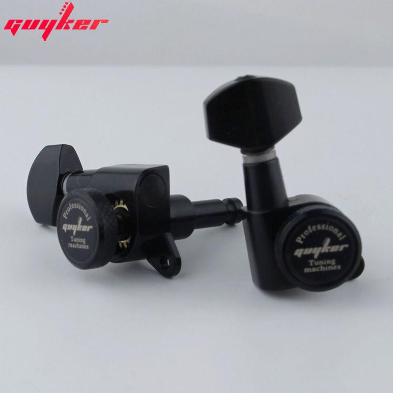 1 Set GUYKER Schwarze Locking-Gitarrenmechaniken Stimmmechaniken Übersetzungsverhältnis 1:18