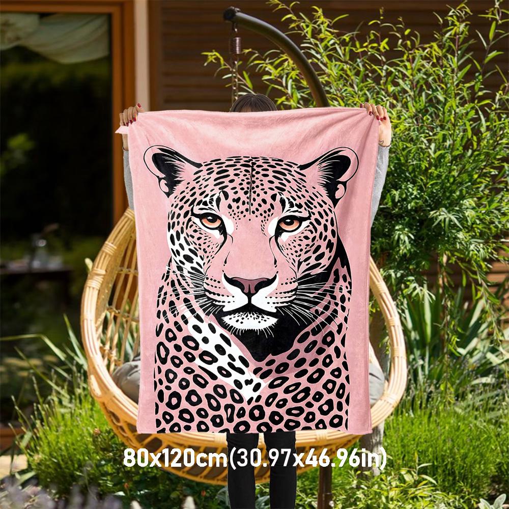 

1pc Leopard Print Outdoor Flannel Blanket Soft Warm All-Season Throw for Sofa Bed Car Camping Office, Cozy Gift Idea1174S 80x120cm(31x47inch)