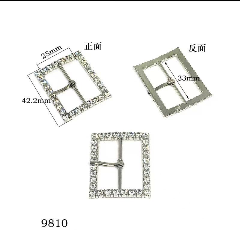 New Multi Size Gold and Silver Double Color Metal Zinc Alloy Water Diamond Rectangular Buckle Luggage Adjustable Buckle with Sun