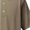 UNIQLO SS24 U Series Solid Color Polo Neck Short Sleeve Knit Top Men tops Light-Brown 467153-35