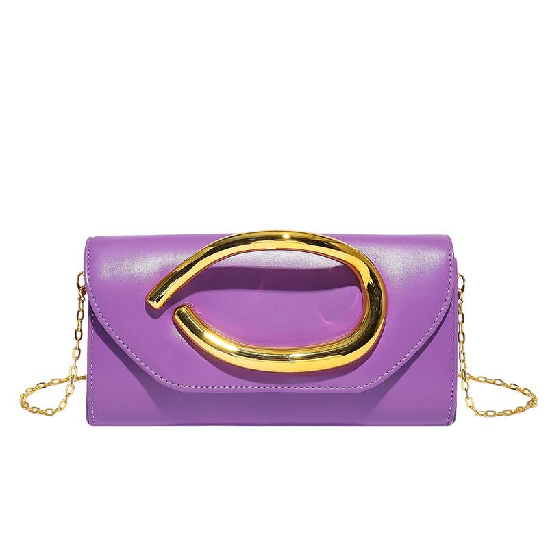 Foreign trade bags women's grab bags new 2025 European and American fashion niche single shoulder crossbody metal dinner bag tide