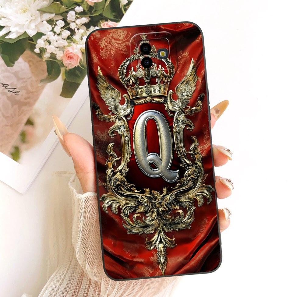 For Samsung Galaxy J6 Plus Case Cover Luxury Fashion A-Z Letters 2D Painted Phone Case For Samsung J6+ J6Plus J610F J610G J610FN