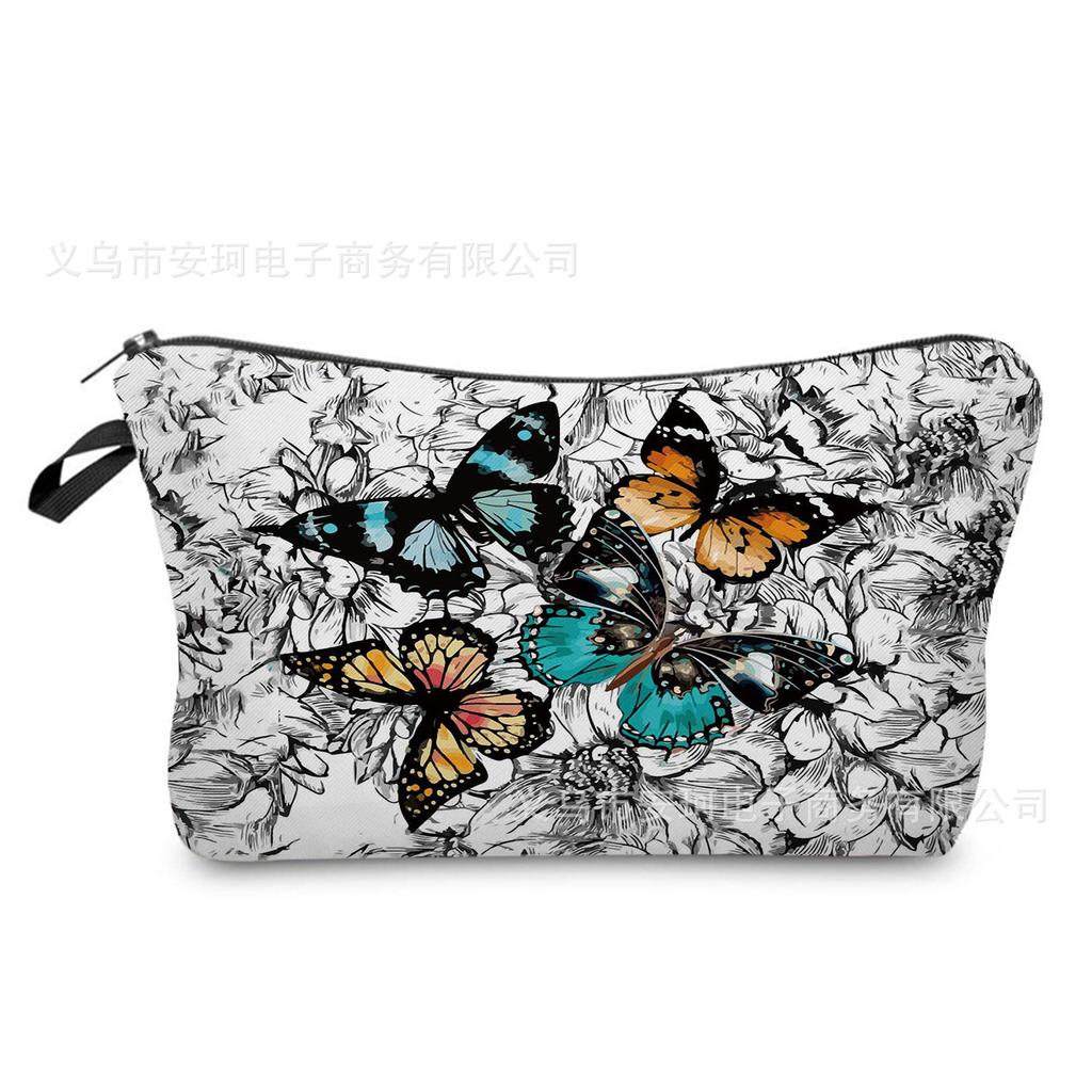 Women Flower Print Cosmetic Bag Toiletries Organize Travel Storage Case 6662