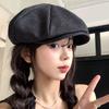 Women S Retro Octagonal Beret Hat Large Head Circumference Fashion Versatile Painter Hat