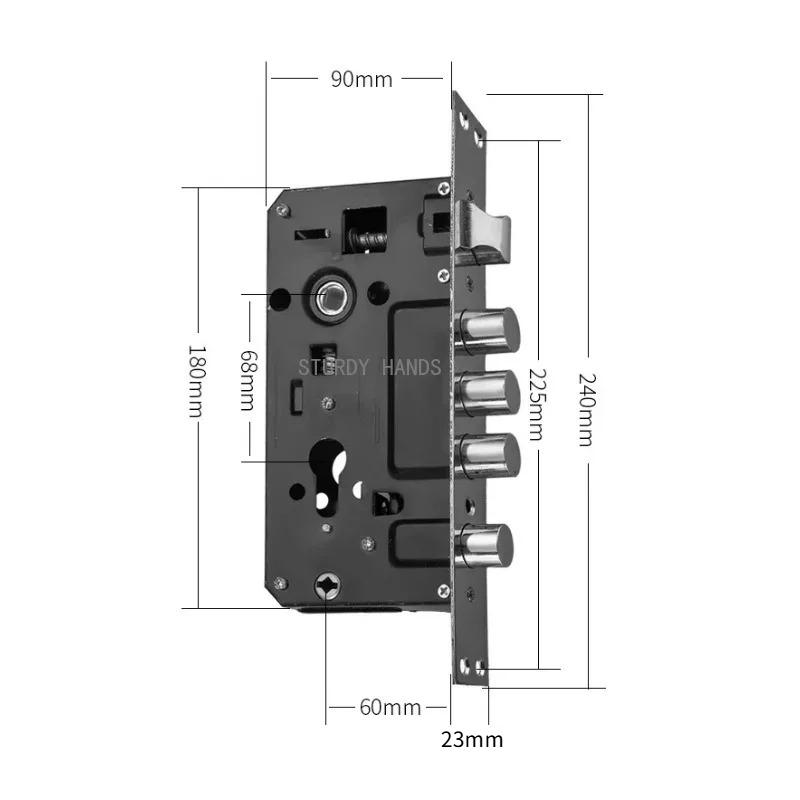 Stainless Steel Thickened Anti-theft Door Lock Universal Multifunctional Anti-theft Door Handle Lock Hardware Accessories