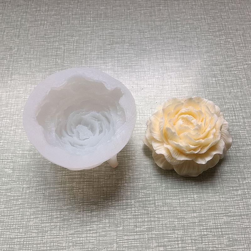 3D Peony Flower Aromatherapy Candle, Cake, Jelly, Pudding, Mousse, and Handmade Soap Mold for Valentine's Day.