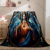 1PC Virgin Mary with Sacred Heart Print Blanket Warm Soft Fluffy Kids and Adult Sofa Bed Throw Blanket Outdoor Travel Camping RV