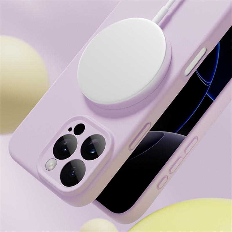 Pro bezdrátové nabíjení Magsafe Měkké tekuté silikonové pouzdro na telefon Pro iPhone 16 Pro Max Plus 16E Magnetický tenký ochranný kryt