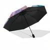 1pc Merry Christmas! Automatic Opening Closing Umbrella with Portable Tri-Fold Design, 8-Bone Iron Frame, Outdoor, Perfect Gift for Fans, Travelers, D