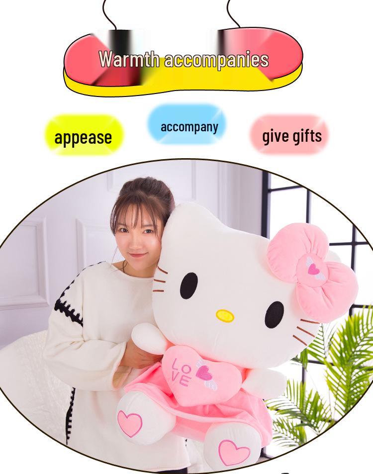 Angel Cat Plush Toy - Heart-Holding Cat Girl Doll, Children's Pillow, Perfect Gift or Claw Machine Prize