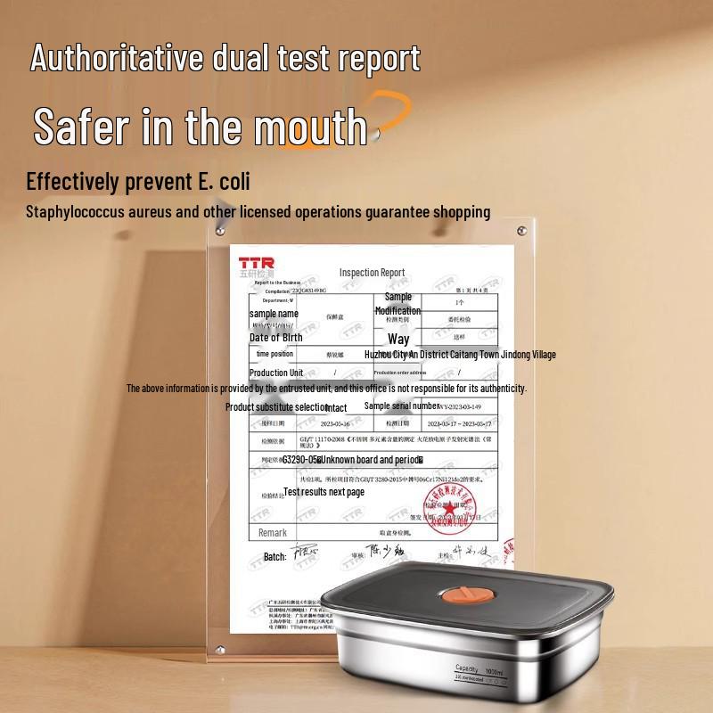 316 Stainless Steel Food-Grade Fresh-Keeping Box with Lid - Sealed Bento Lunch & Freezer Storage