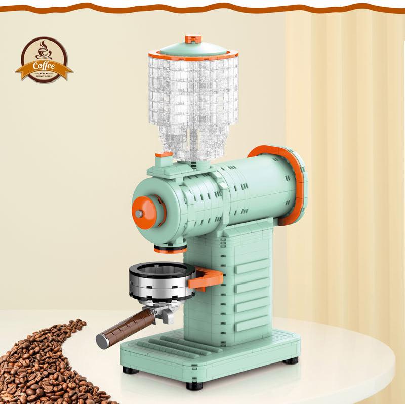 Creative Modern Coffeemaker Small Block Model Coffee Machine Maker Toaster Grinder Construction Brick Construction Toys For Gifts