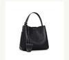 Women's Large Capacity Genuine Leather Drawstring Bucket Bag - Korean Style Fashionable Tote for Commute