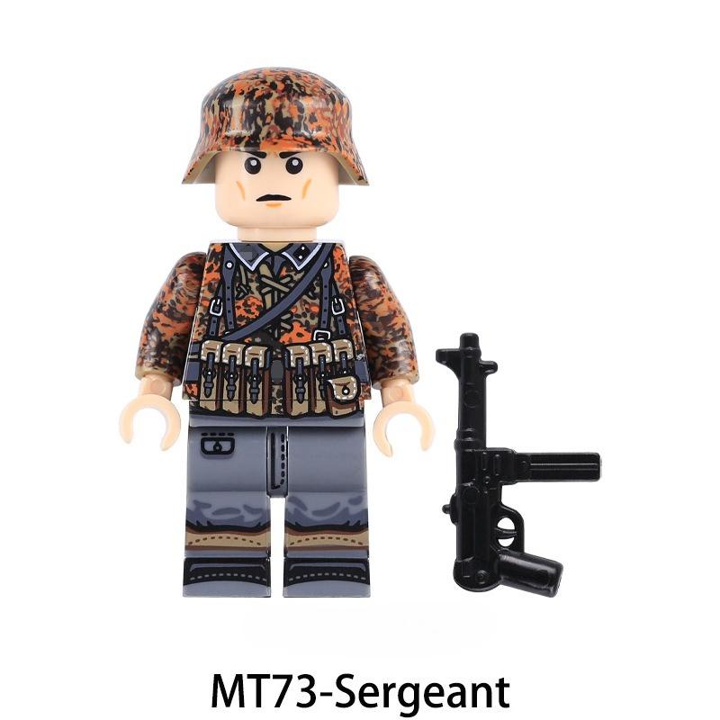 Soldats de l'Armée de la Seconde Guerre Mondiale Blocs de Construction Camouflage Automne Chêne Militaire Officier Sergent Tireur d'élite Chapeau de Champ d'Infanterie Briques Jouets