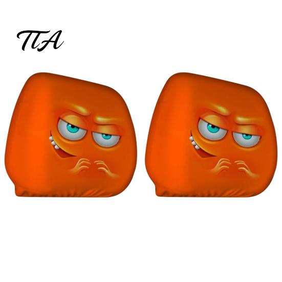 Breathable Polyester Headrest Protectors Car Cover, Funny Horror Cartoon Print, Stretchy Seat Universal Fit Vehicle Interior Decor Protector,