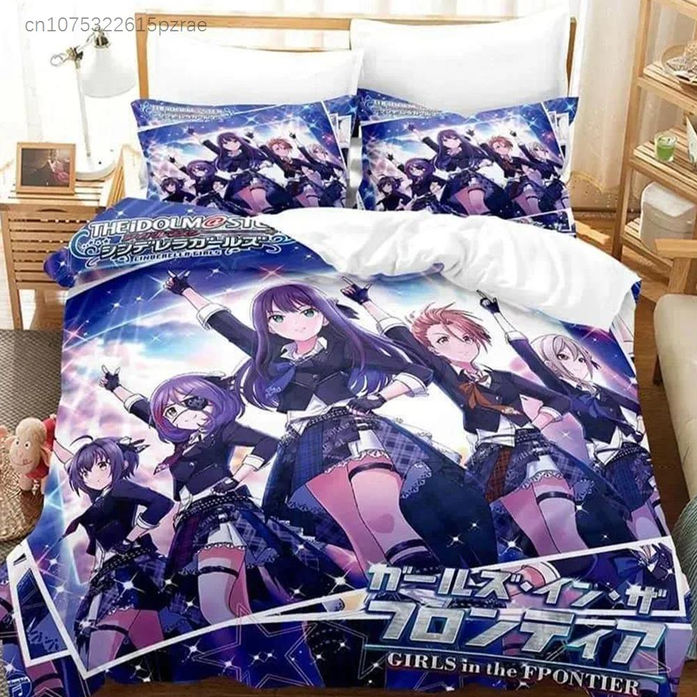L'ensemble de literie THE iDOLM@STER Cinderella Girls Starlight Stage Imprimé Avec Taie d'oreiller Housse de couette Doux Lit Queen King Vêtements de lit Maison