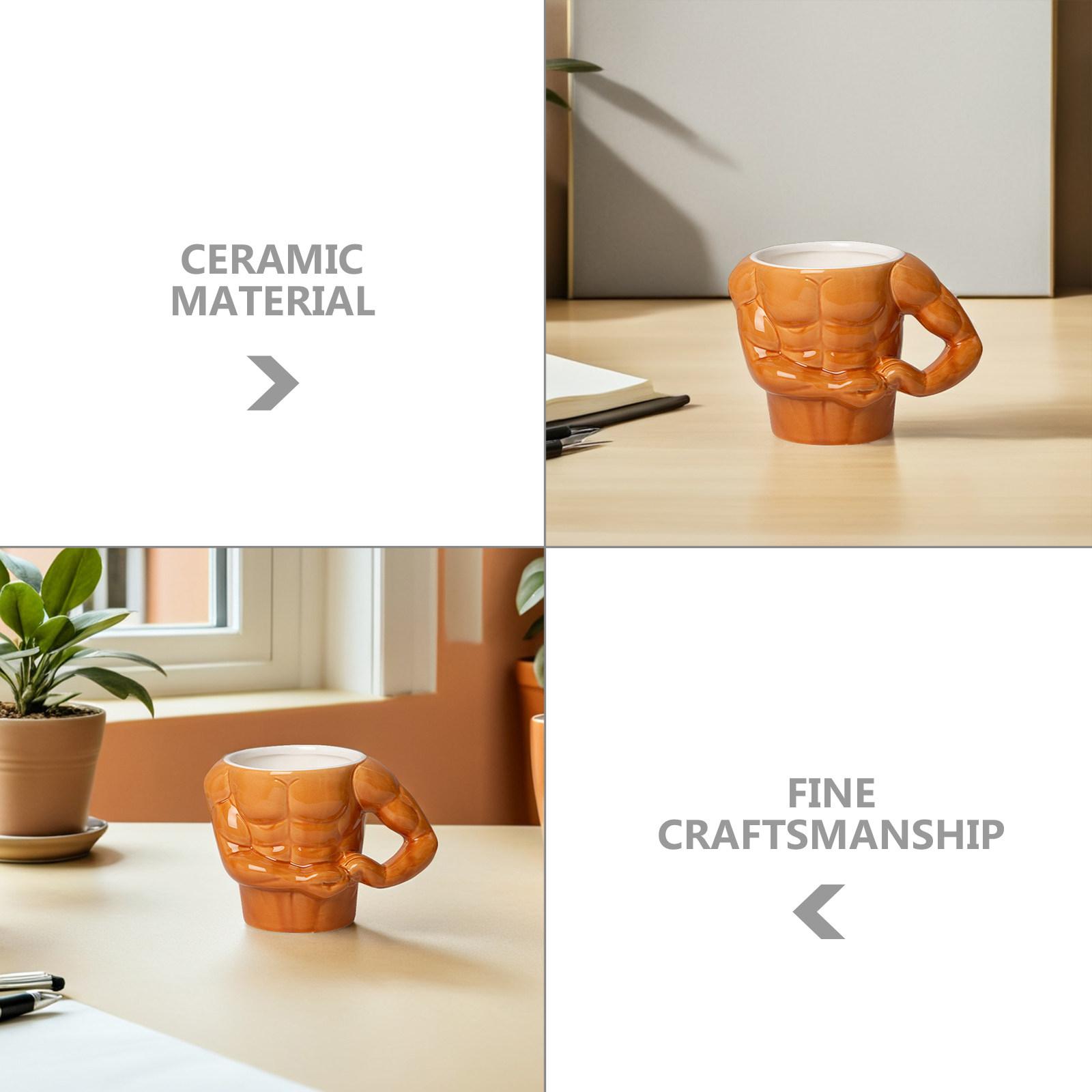 

Ceramic Muscle Cup Simple Elegant Flat Base Coffee Mug Tea Milk Soup Hot Beverage Container Desktop Decorative Household Water other