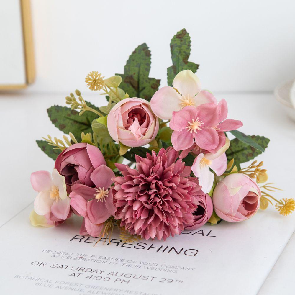 1/4pcs Artificial Flower Tea Buds Hydrangea Home Vase Table Outdoor Garden Wreath Wedding Bridal Bouquet Festival Diy Gift Decor