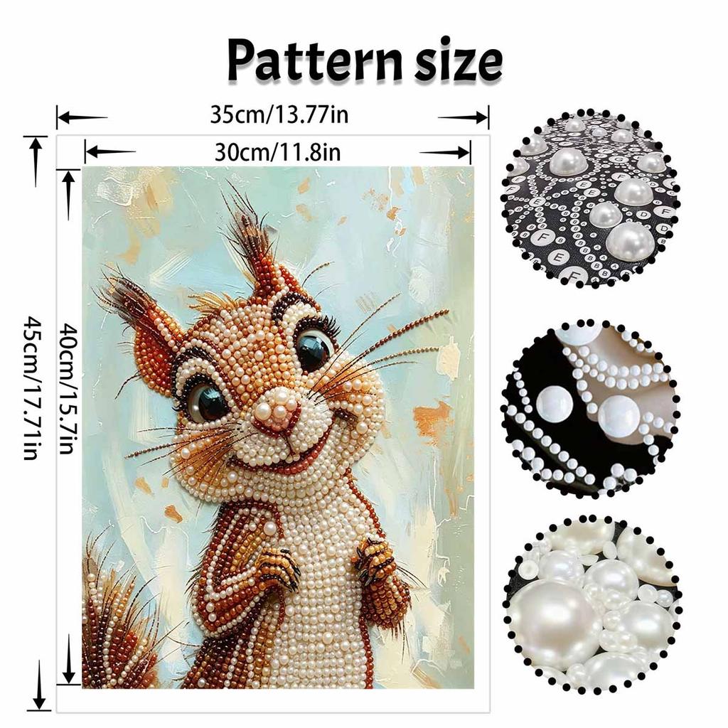 Pearl Painting Kit DIY Cute Squirrel Animal Wall Art Home Decoration Painting