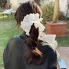Flower Shape Elastic Hair Bands Cloth Exaggerated Hair Rope Ballet Style Lace Scrunchies  Party