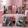 B-Banksy Street G-Graffiti Art Cushion Cover Natural Linen Organic Fabric Double-Sided Printing Sofa Home Decor Gift Pillow Case